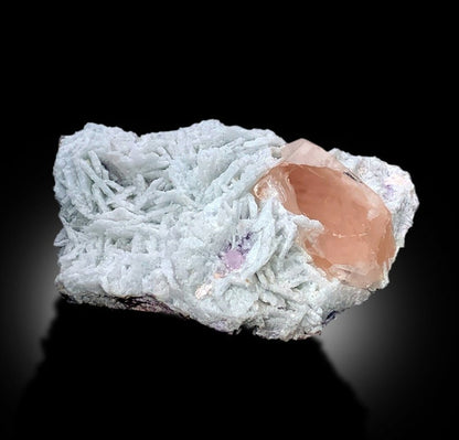 Peach Pink Morganite With Apatite and Cleavelandite Albite Specimen From Afghanistan - 512 gram