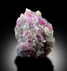 Pink Tourmaline Crystals with Albite and Feldspar, Tourmaline Specimen, Tourmaline Cluster from Paprok Afghanistan - 1340 g, 133*106 mm