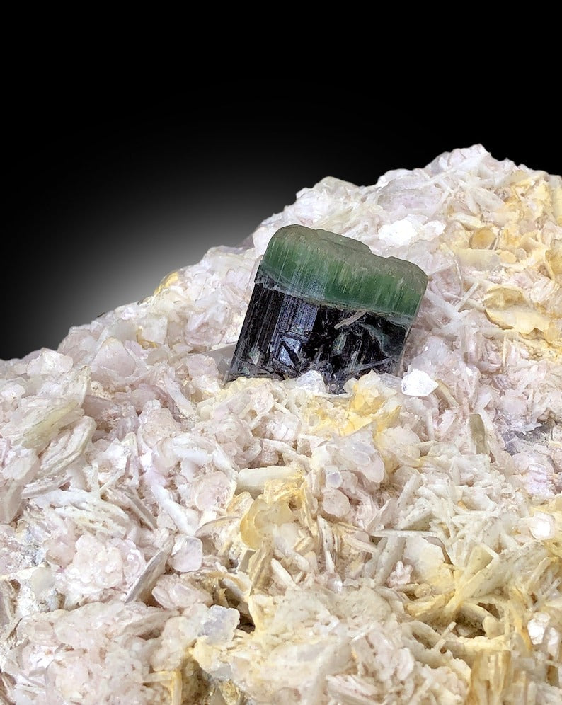 Natural Blue Cap Tourmaline on Mica Matrix, Tourmaline Crystal, Tourmaline Specimen, Tourmaline from Afghanistan - 2777 gram