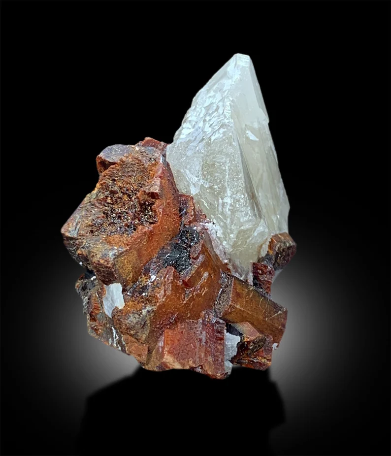 Tantalite Crystals on Quartz, Red Tantalite Specimen, Tantalite Crystals Cluster, Rare Mineral, Rare Crystal, Rare stone, Raw Crystals, 66 g