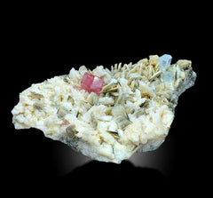 Pink Apatite With Aquamarine, Calcite and Mica Mineral Specimen From Nagar Pakistan - 711 gram