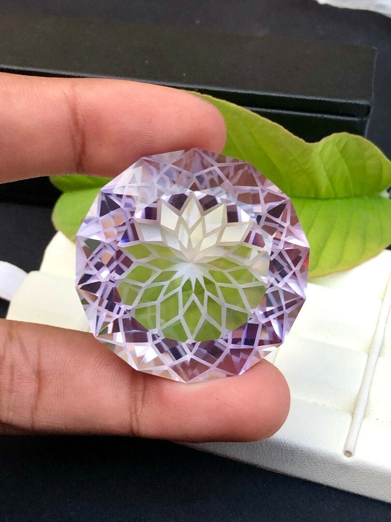 Round Flower Cut Purple Color Amethyst Gemstone, Loose Gemstone, Amethyst Jewellry, Jewellry Making, Gemstone Jewellry - 176.85 cts