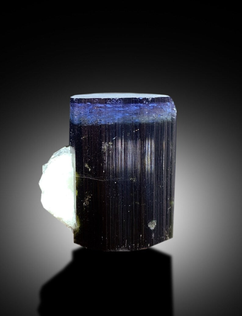 Natural Blue Cap Tourmaline Crystal with Cleavelandite Albite, Tourmaline Specimen, Tourmaline Crystal from Paproke Afghanistan - 38 gram