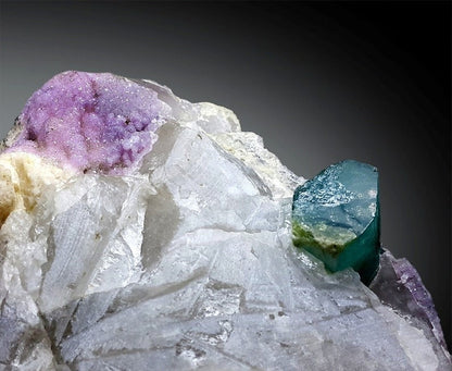 Natural Paraiba Like Color Tourmaline with Pink Apatite, Quartz and Mica, Tourmaline Crystal, Tourmaline Specimen from Afghanistan, 3895 g