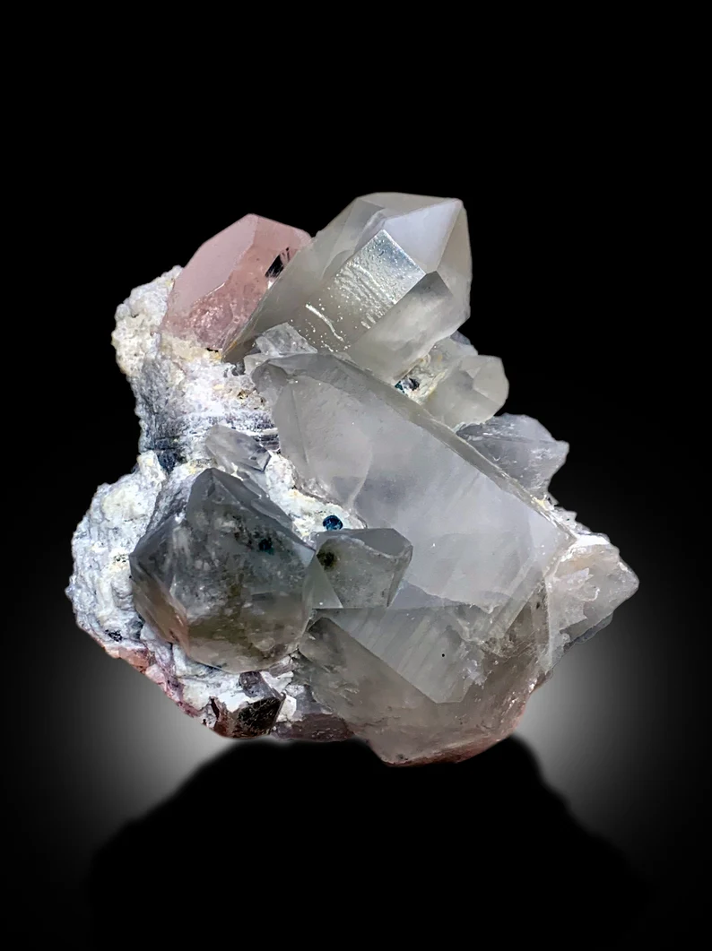 Pink Morganite With Tourmaline, Quartz and Albite Mineral Specimen From Afghanistan - 340 gram