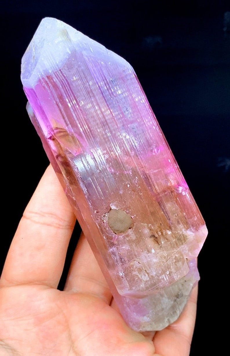 Natural Terminated Twinned Pink Kunzite Crystal From Afghanistan - 405 g