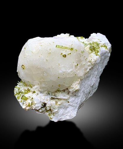 Natural Green Color Tourmaline Crystals with Pollucite, Raw Mineral, Tourmaline Specimen from Chapu Mine Skardu Pakistan - 628 gram