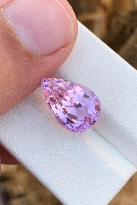 Pear Shape Kunzite Loose Gemstone, Pink Kunzite Gemstone for Jewelry Making, Flawless Kunzite Cut Stone, Natural Kunzite Birthstone, 7.60 CT