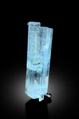 Natural Blue Color Aquamarine with Black Tourmaline Crystals, DT Aquamarine Crystal, Aquamarine from Shigar valley Skardu Pakistan - 55 gram