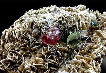 Pink Apatite with Green Fluorite on Muscovite Mica, Pink Apatite, Fluorite Specimen, Apatite Crystal, Aesthetic Specimen, 928 Gram