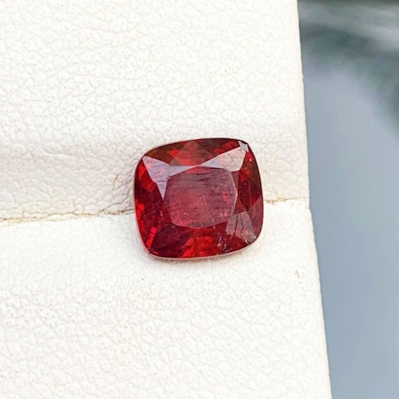 Deep Red Spinel Loose Gemstone, Ruby Red Spinel Gemstone For Ring Making, Faceted Spinel For Jewelry Making, Burma Spinel, 1.8 Carat