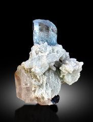 Terminated Blue Aquamarine With Albite and Quartz Specimen From Shigar Valley SKardu Pakistan - 45 gram