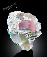 Pink Morganite Crystal with Tourmalines, Quartz and Albite, Morganite Specimen, Tourmaline Crystals from Afghanistan 342 gram