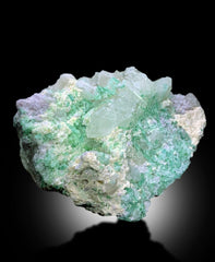 Green Tourmaline Crystals Cluster With Quartz and Lepidolite Mineral Specimen From Afghanistan - 3910 gram