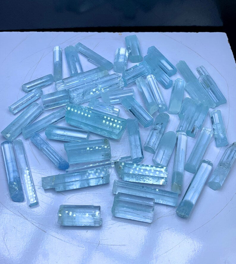 Terminated Facet Grade Sky Blue Color Aquamarine Crystals Parcel, Aquamarine Lot, Wholesale Crystals, Aquamarine Gemstone - 430 g