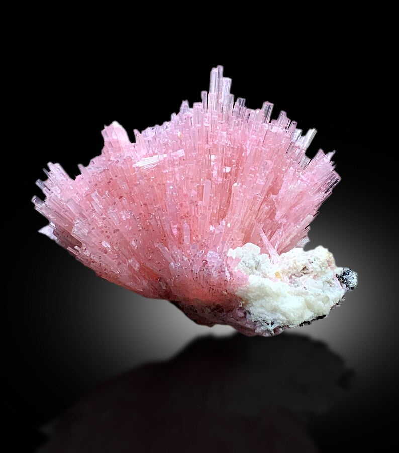 Natural Pink Color Tourmaline Crystals Cluster, Tourmaline Bunch, Tourmaline on Matrix, Tourmaline Specimen from Skardu Pakistan - 190 gram