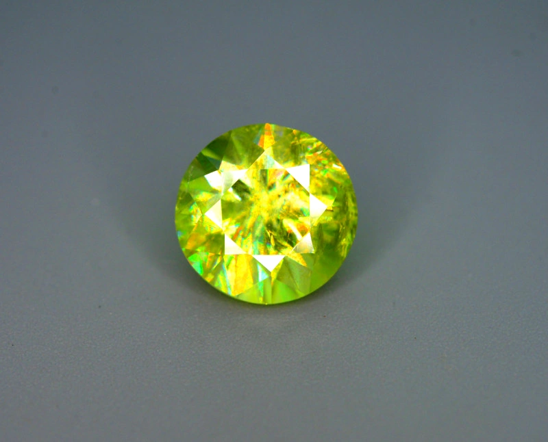 Round Cut Yellow Sphene Gemstone, Great Dispersion Sphene Gemstone, Loose Gemstone - 5.45 CT