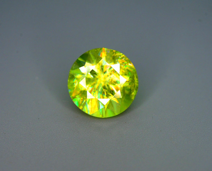 Round Cut Yellow Sphene Gemstone, Great Dispersion Sphene Gemstone, Loose Gemstone - 5.45 CT