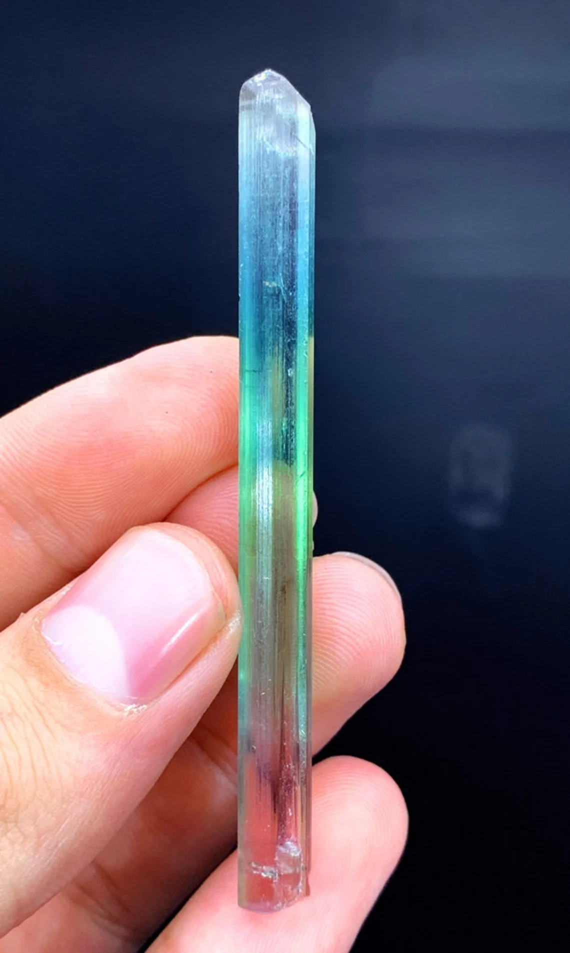 Natural Terminated Tricolor Tourmaline Crystal From Paproke Afghanistan - 33.05 cts