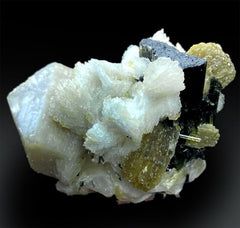 Blue Cap Tourmaline with Phlogopite Mica Albite and Feldspar, Tourmaline Specimen, Mineral Specimen, Tourmaline Crystals, 211 g