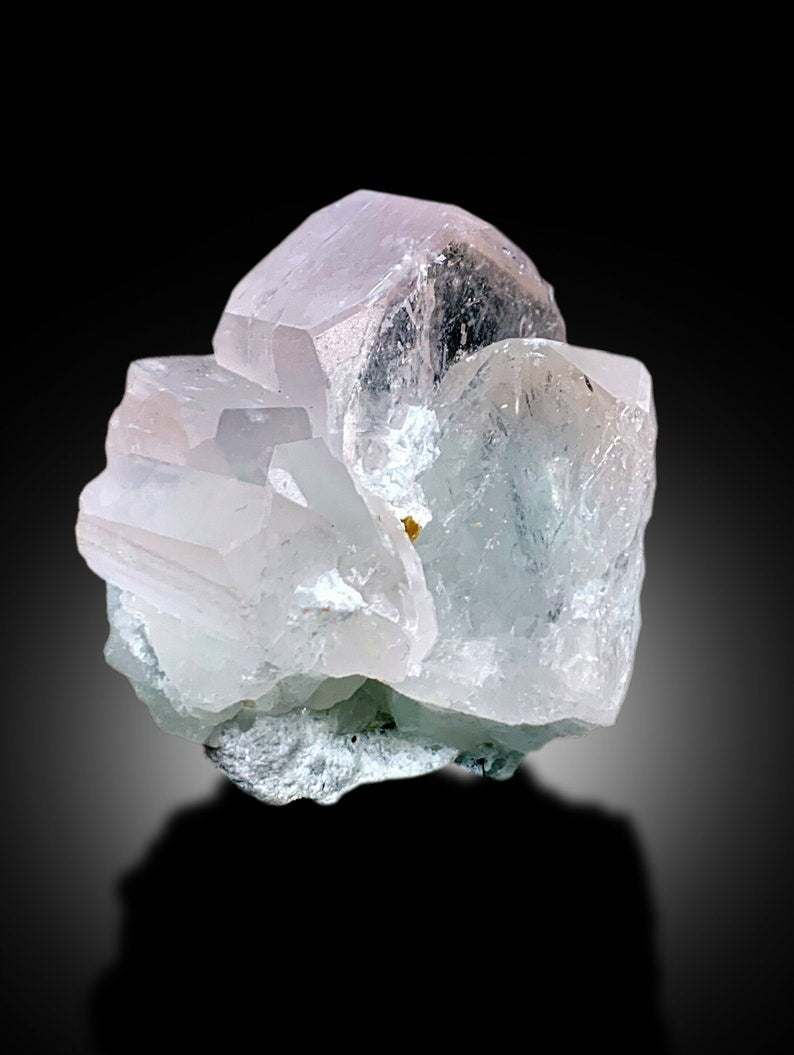 Natural Pink Morganite Crystals Cluster With Microlite From Afghanistan - 118 gram