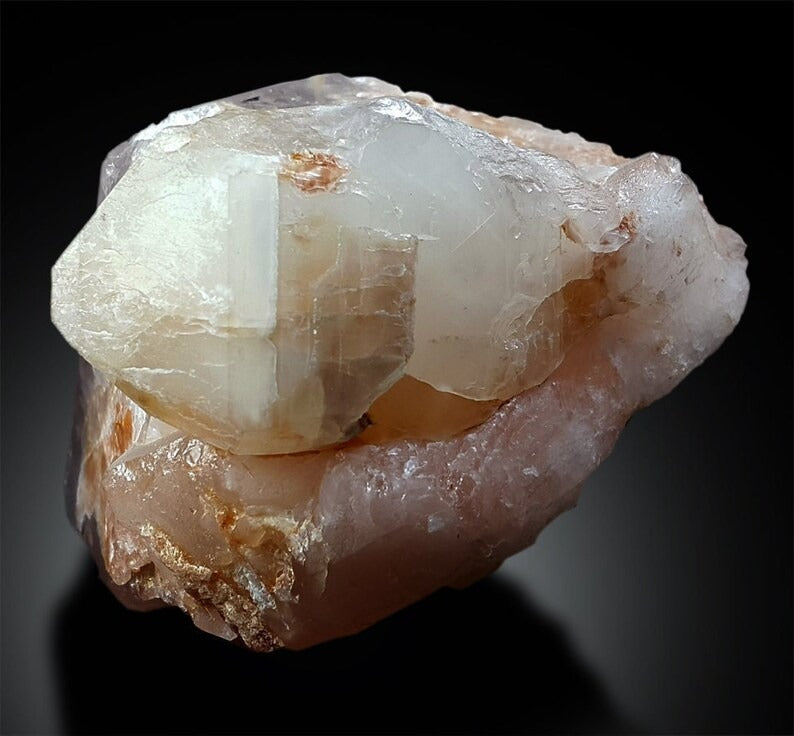 Morganite Crystal with Pink Tourmaline, Natural Morganite Specimen, Tourmaline Crystal, Mineral Specimen, Morganite Tourmaline Specimen,811g