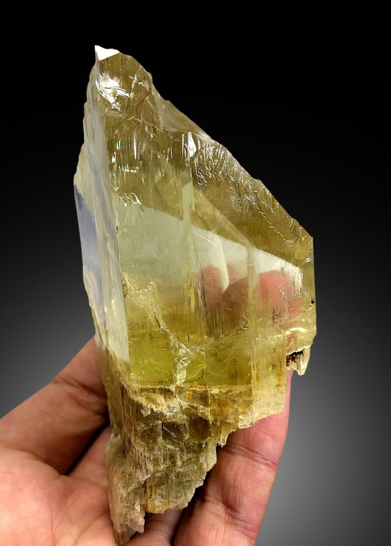 Transparent Yellow Triphane Kunzite with Complex Terminations, Kunzite Stone, Raw Mineral, Kunzite Gemstone, Mineral Specimen - 296 gram