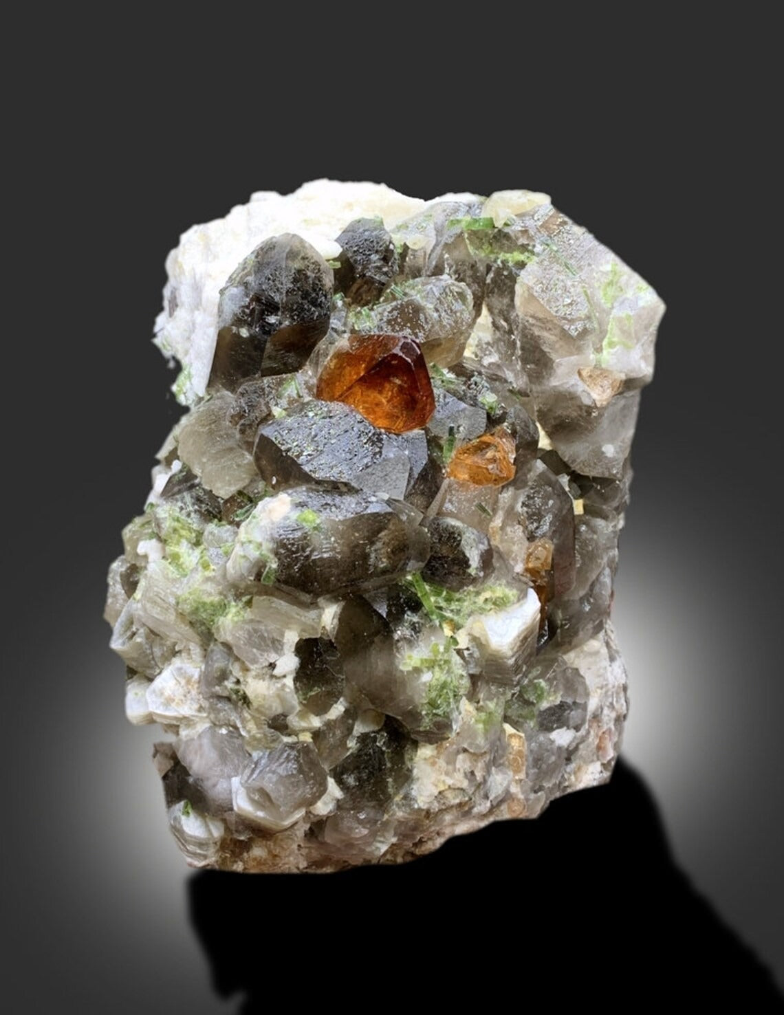 Topaz Crystals with Tourmalines, Herderite Crystals, Smoky Quartz Crystals, Crystal Cluster, Topaz Specimen, Tourmaline Cluster, 4377 g