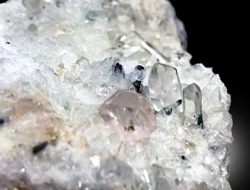Natural Red Color Tantalite with Morganite, Quartz and Albite, Mineral Specimen, Tantalite Specimen from Afghanistan - 616 gram