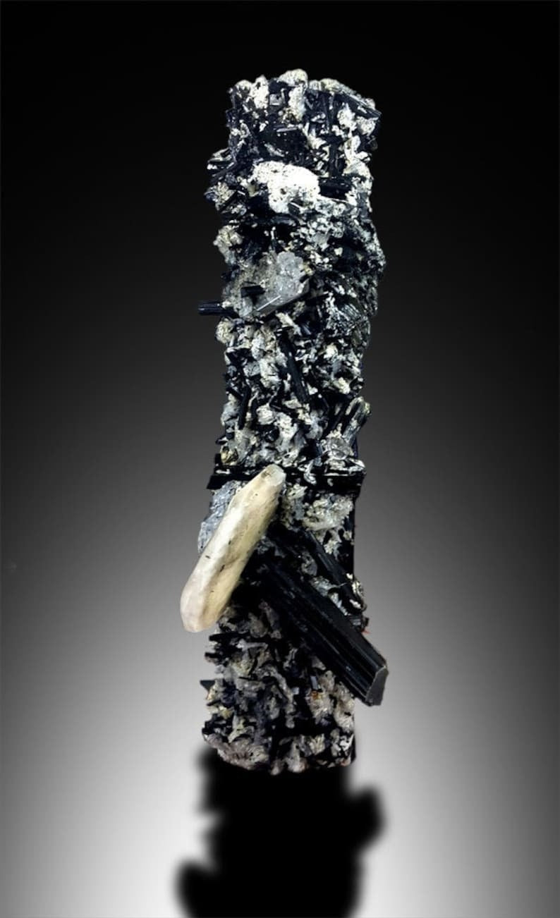 Apatite Crystal with Topaz Schorl and Albite Mineral Specimen from Skardu Pakistan - 325 Gram