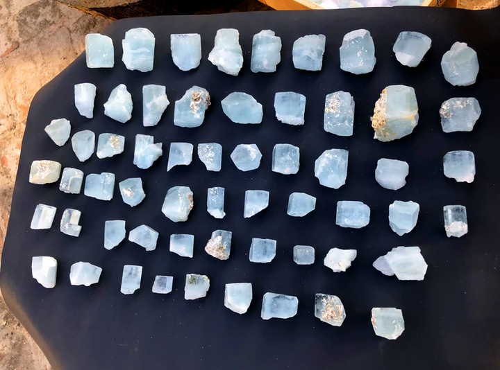 Sky Blue Color Aquamarine Crystals Parcel, Terminated Aquamarines, Whole Sale Aquamarine Lot from Pakistan - 3920 gram