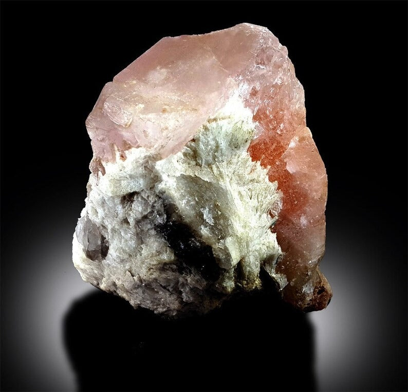 Pink Morganite Crystal With Albite, Natural Morganite, Fine Minerals, Morganite SPecimen From Afghanistan 1568 Gram