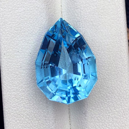 Pear Cut Topaz Loose Gemstone, Deep Blue Topaz Stone For Jewelry Making, Faceted Topaz Gemstone, Swiss Blue Topaz Cut Gemstone, 24 CT