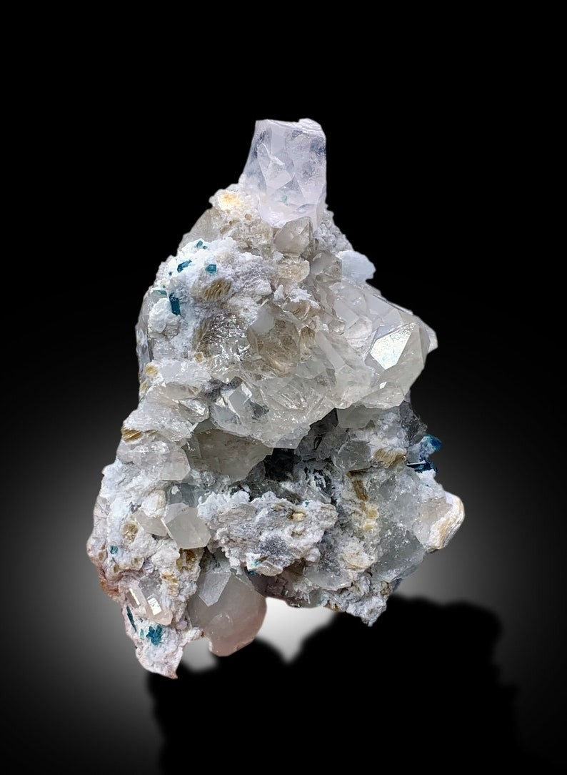 Natural Morganite Crystal with Indicolite Tourmalines, Quartz and Mica, Morganite Specimen, Morganite from Afghanistan - 1065 gram
