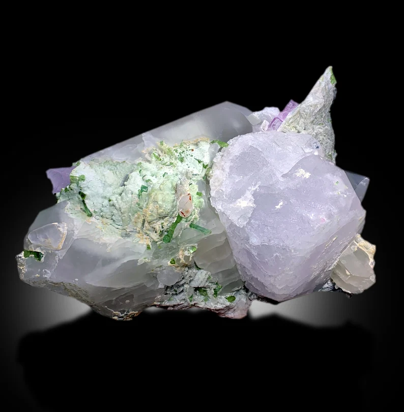 Pollucite With Kunzite Green Tourmalines Quartz and Albite Combine Specimen From Afghanistan - 4270 gram