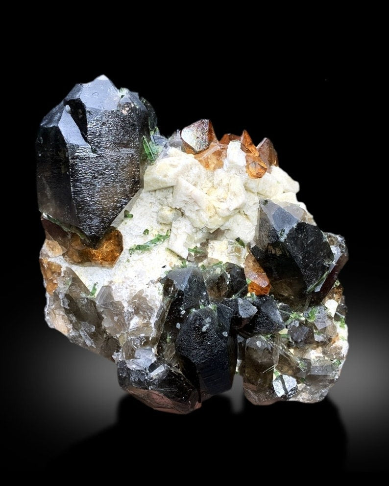 Topaz Crystals with Tourmalines, Herderite Crystals, Smoky Quartz Crystals, Crystal Cluster, Topaz Specimen, Tourmaline Cluster, 2471 g