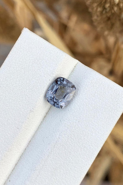 Grey Spinel Loose Gemstone, Faceted Spinel Gemstone, Natural Spinel Ring Stone, Cushion Cut Spinel Stone, Faceted Gemstone For Ring, 1.60 CT