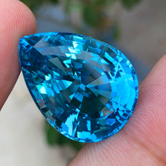 Swiss Blue Topaz Gemstone, Pear Shape Topaz Jewelry Stone, Natural Topaz