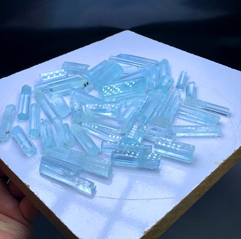 Terminated Facet Grade Sky Blue Color Aquamarine Crystals Parcel, Aquamarine Lot, Wholesale Crystals, Aquamarine Gemstone - 430 g
