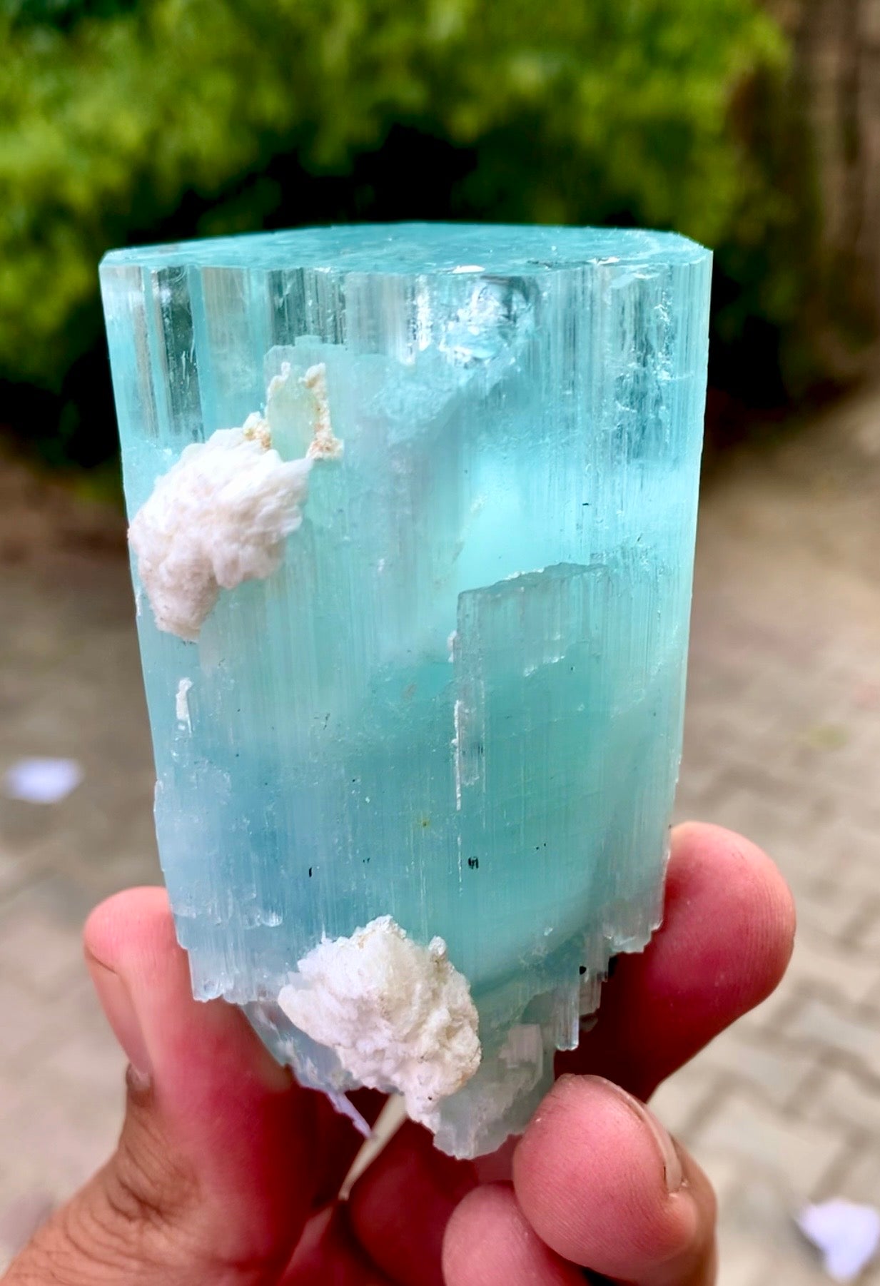 Aquamarine Crystal with Albite, Aquamarine Specimen from Pakistan, 233 gram