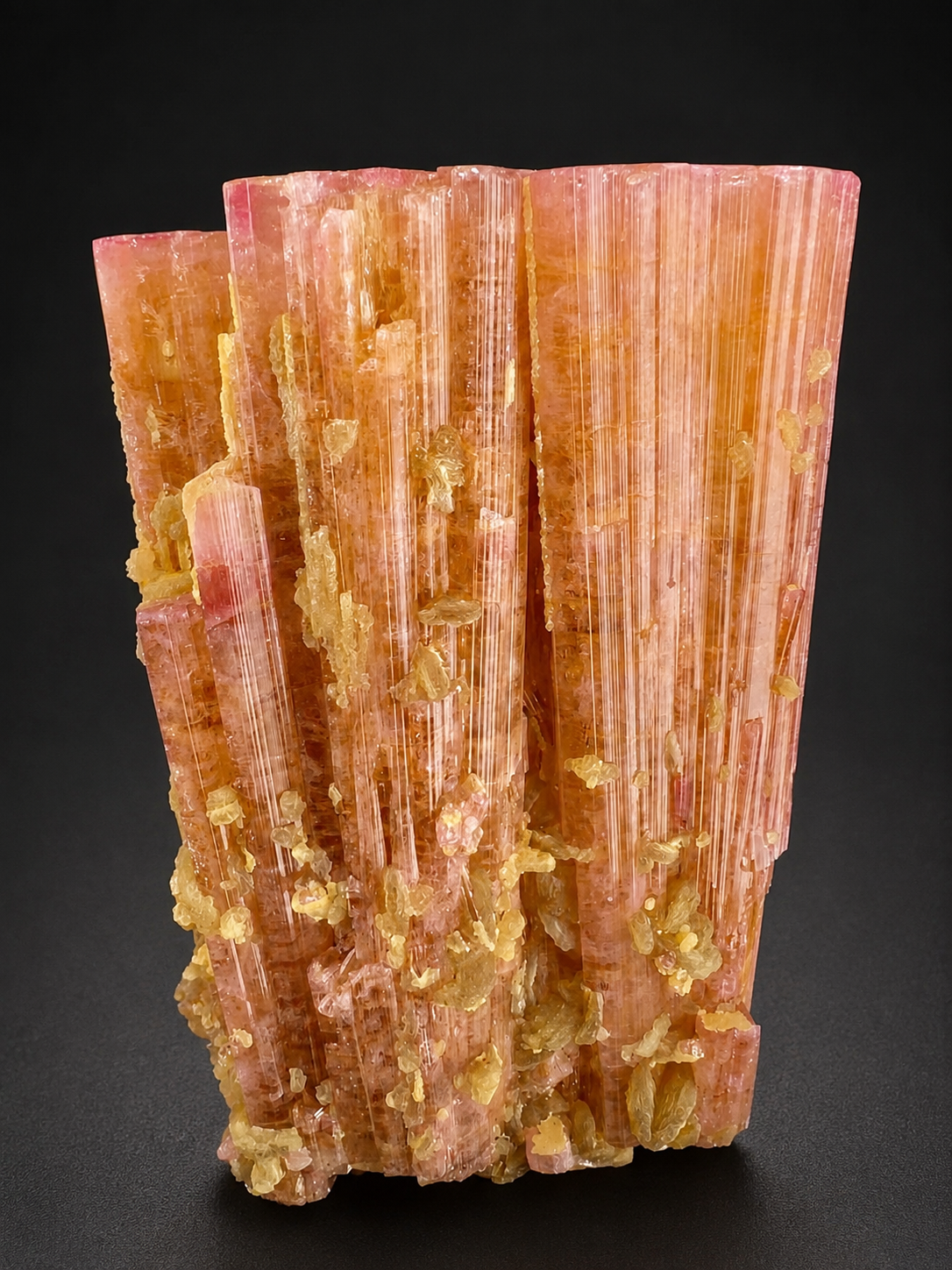 Orange Pink Tourmaline Crystal with Lepidolite Mica from Afghanistan, 316 gram