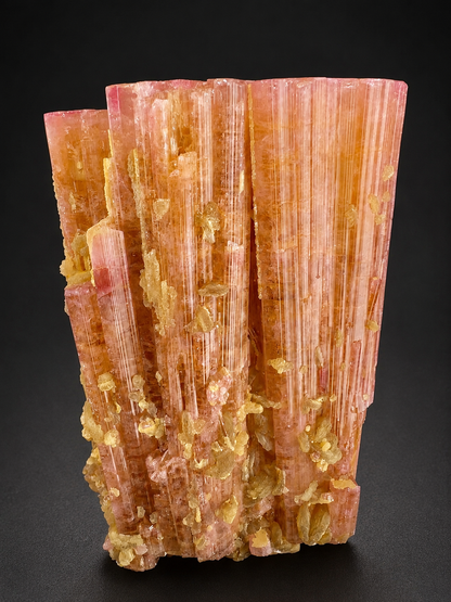Orange Pink Tourmaline Crystal with Lepidolite Mica from Afghanistan, 316 gram