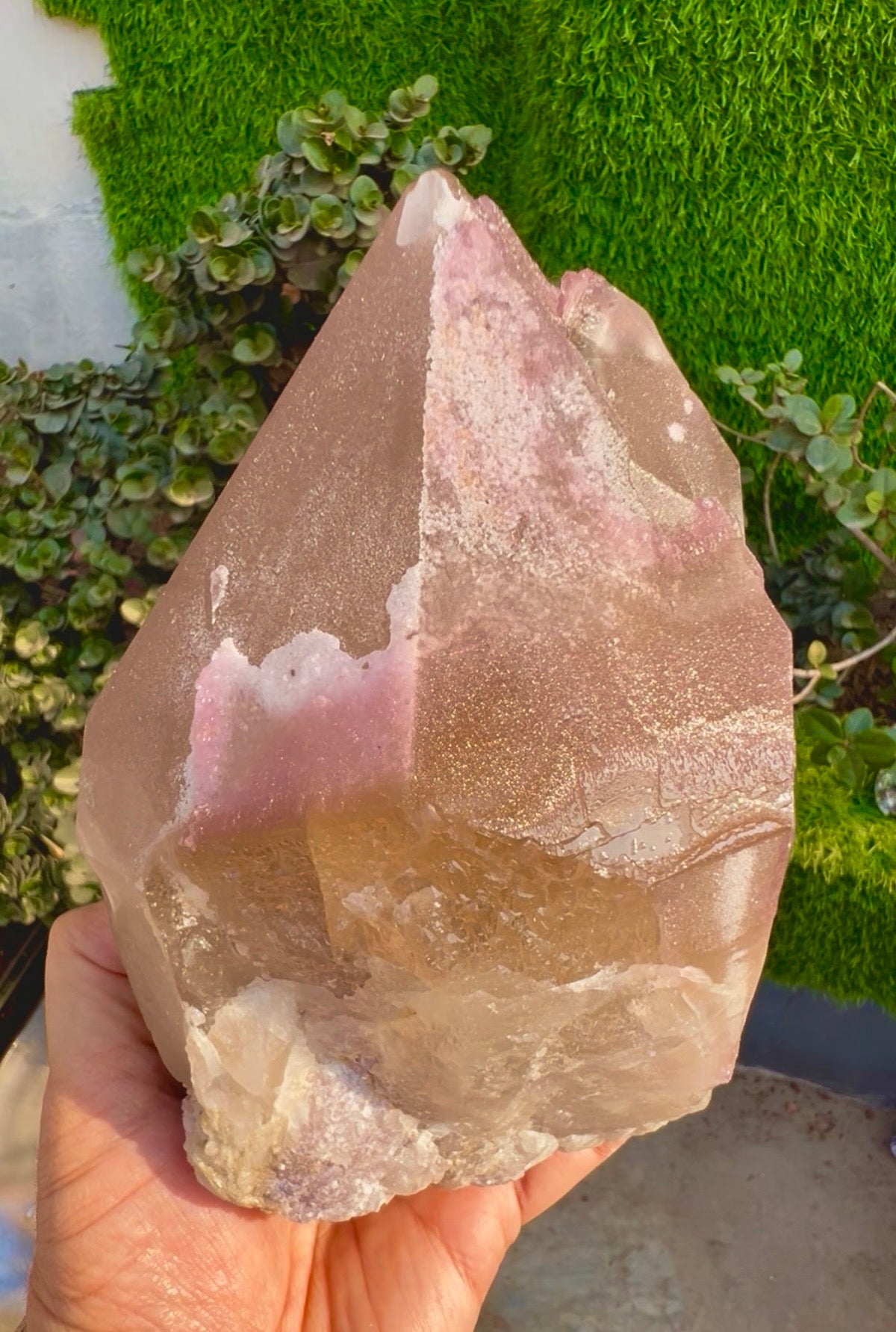 Crystallized Rose Quartz with Tourmaline on Smoky Quartz from Afghanistan, 2025 gram