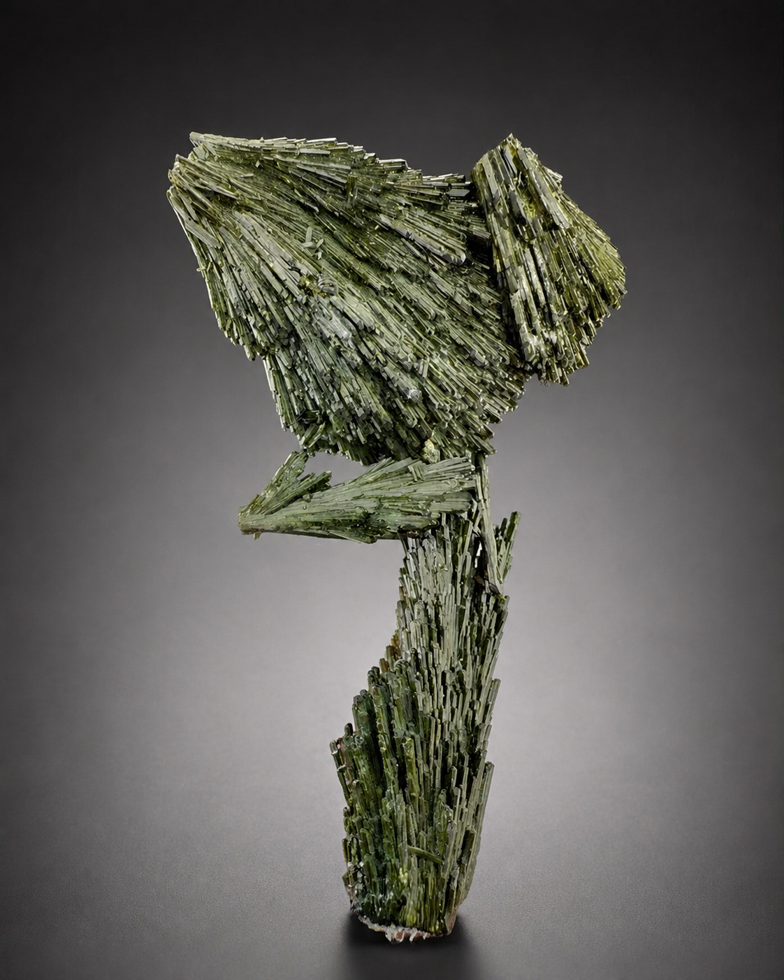 Green Epidote Crystal Specimen with Custom Base, 92 gram