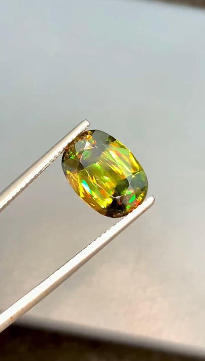 Top Quality Oval Cut Titanite Sphene Gemstone, Sphene Faceted Cut Stone, Loose Gemstone, Jewelry Making - 6.30 CT