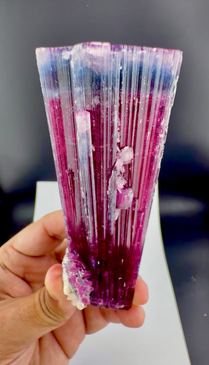 Blue Cap Tourmaline Crystal from Afghanistan, 213 gram