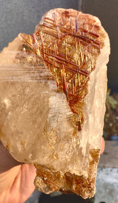 Sagenite Rutile on Quartz Crystal Specimen, Pakistan, 199 gram