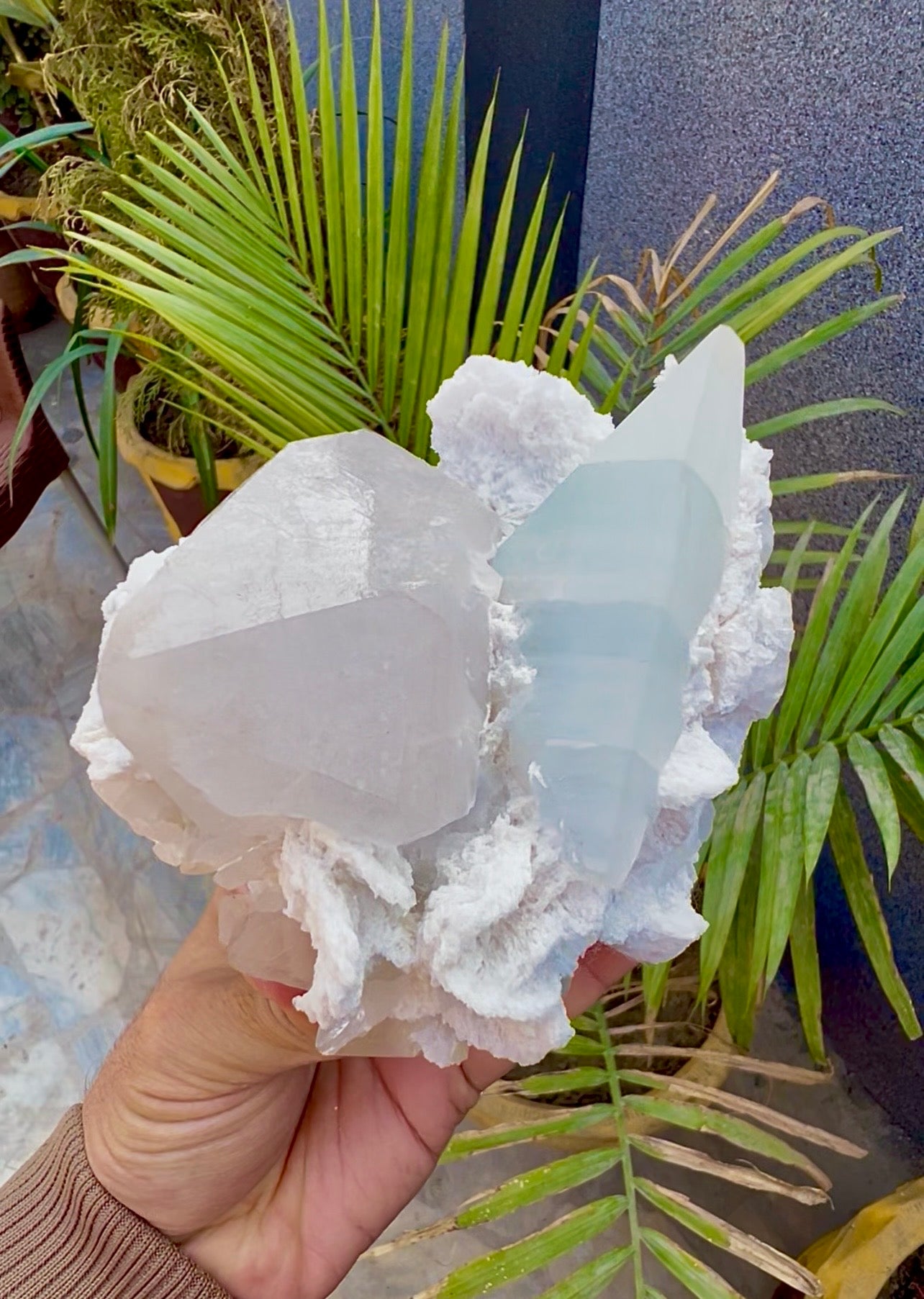 Blue Topaz with Quartz and Albite from Paprok, 922 Gram