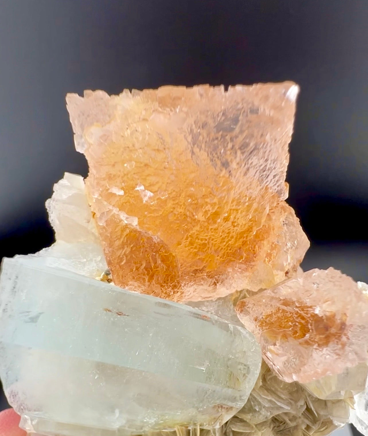 Pink Fluorite with Aquamarine and Mica from Pakistan, 159 gram