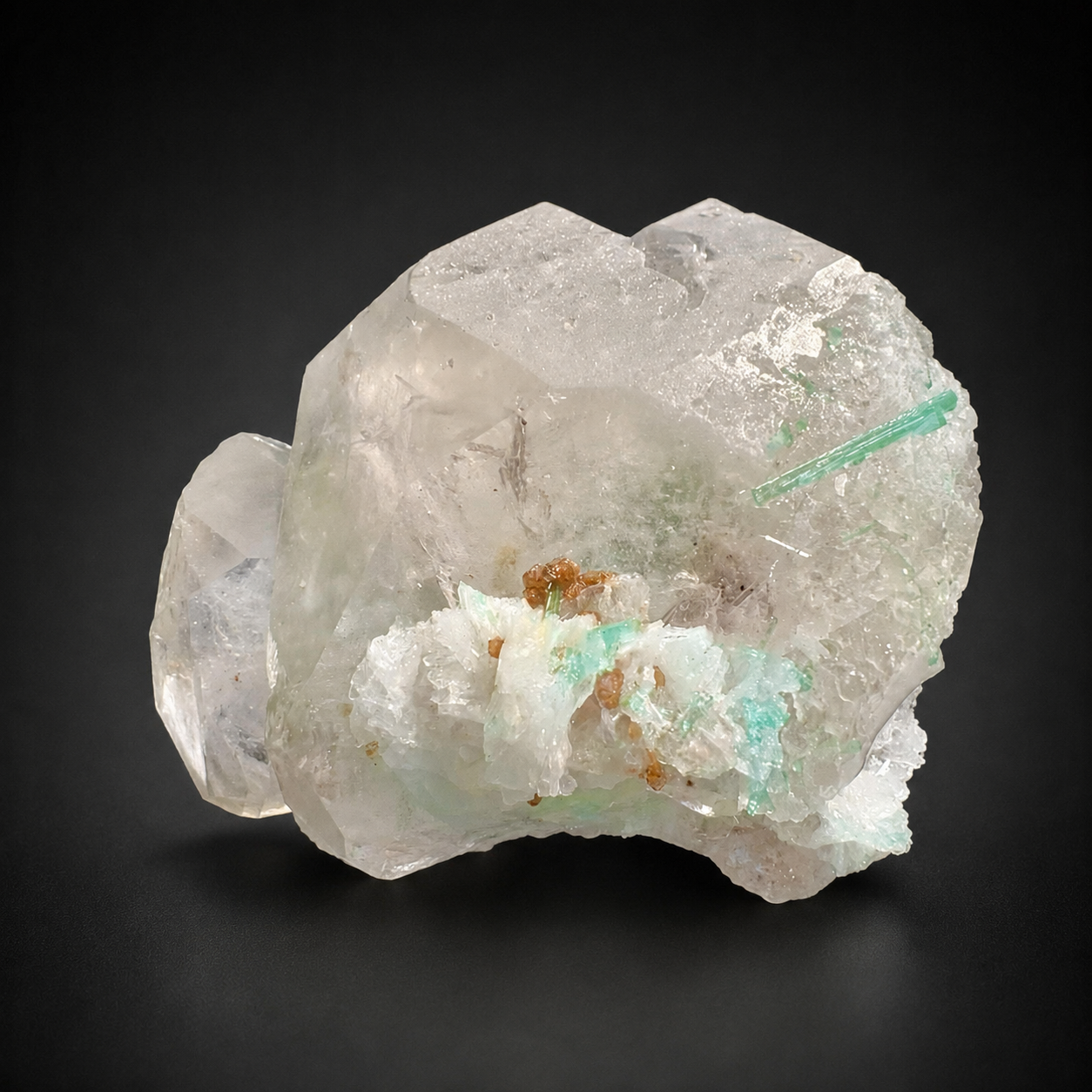 Bicolor Beryl Morganite Aquamarine with Green Tourmaline, Microlite and Albite from Afghanistan, 576 gram
